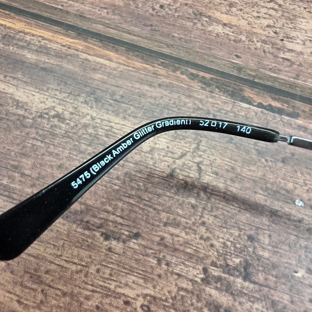 Coach HC6107 Black Amber Glitter Gradient Cat Eye Eyeglasses 52 17 140 HC 6107